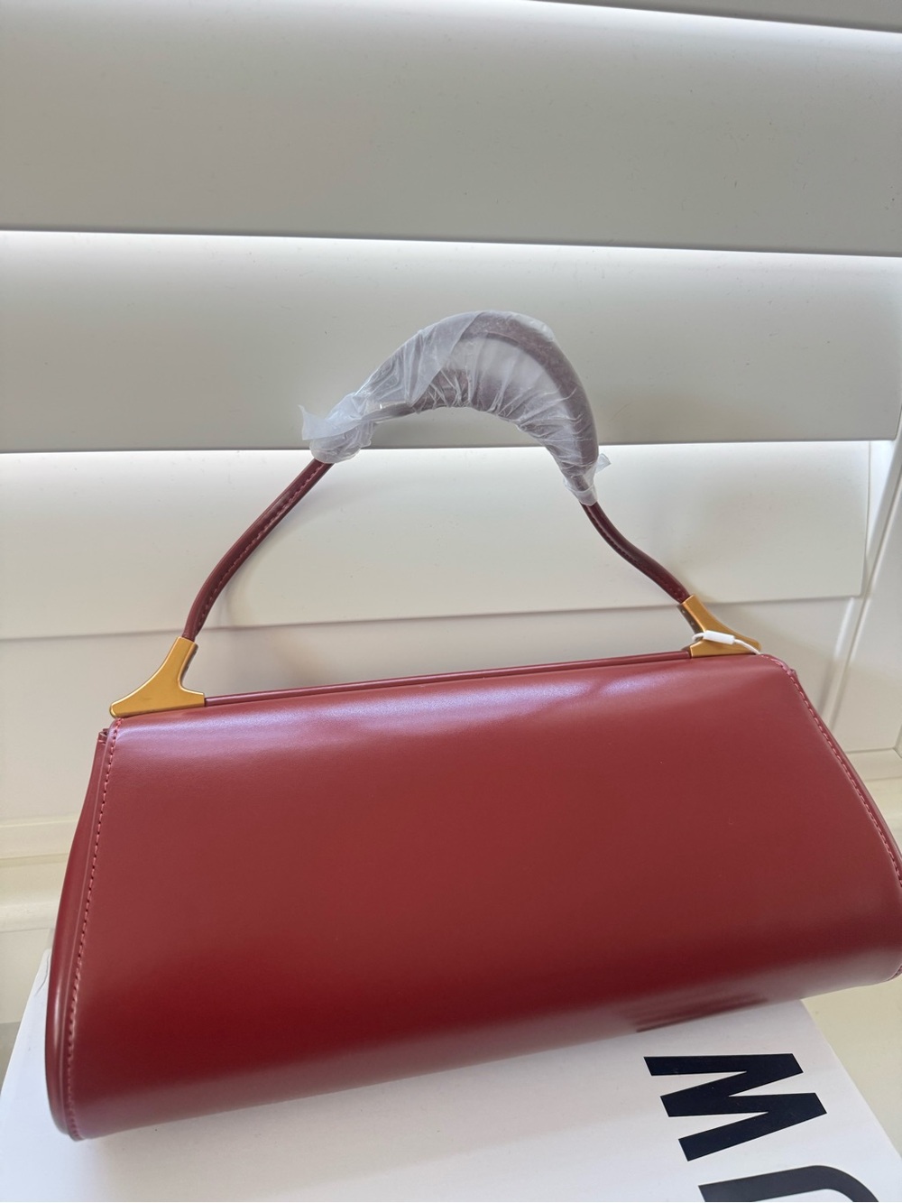 JW PEI Burgundy Curved Flap Shoulder Bag - Picture 3 of 4